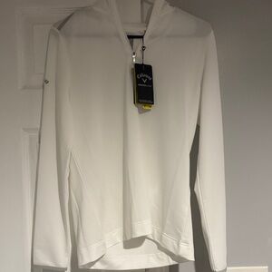 Callaway White Golf Zip Hoodie with Subtle Logo